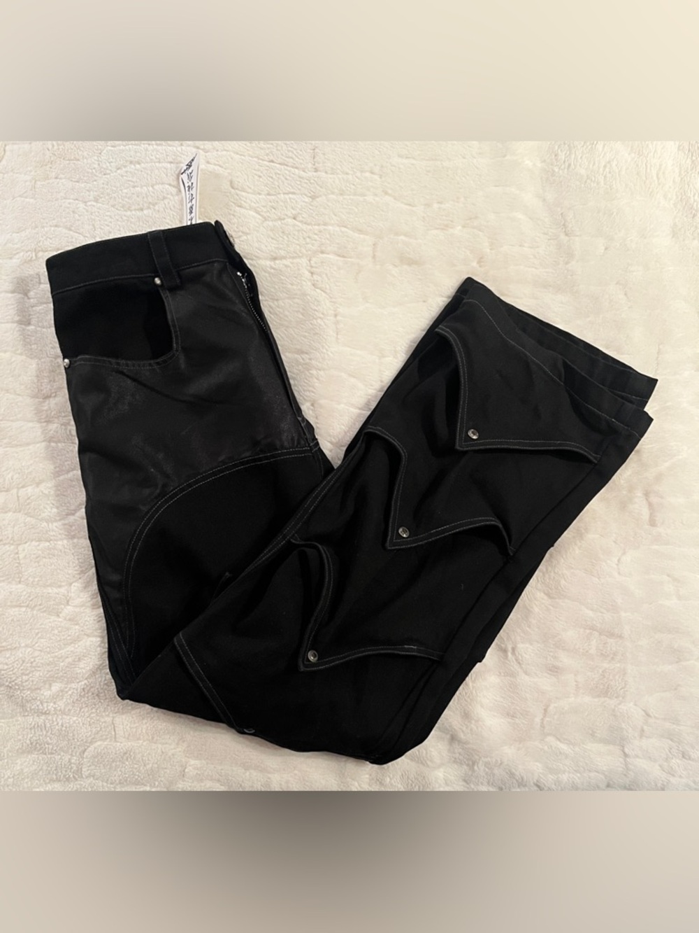 DND4DES avant-garde streetwear jeans with tiered "wave" panels size M. Unisex
